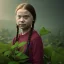 Placeholder:  Greta Thunberg portrait plant girl, fantasy art, octane render, redshift render,ambient lighting