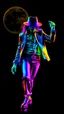 Placeholder: WPAP Pop art style Accurate Michael Jackson Sunglas dancing Moonwalker outside emboss 3d shiny cubis mirrors glass minimalist Neo Surrealisme Unique surrealistic artwork brutal multicolor neon colors,find details,UHD neons,black background