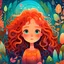 Placeholder: A cute, whimsical girl with big glowing eyes and flowing, wavy hair, standing in a surreal garden filled with imaginative, abstract plants and playful colors. The scene has a dreamy, otherworldly vibe, blending elements of fantasy and charm, illustrated in an artistic, quirky digital style that’s both strange and endearing