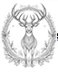 Placeholder: Imagine the image of a Fun deer for coloring. The picture occupies the center of the paper surrounded by a frame of intricate patterns