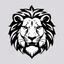 Placeholder: front facing lions face, black and white simplified vector logo