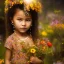 Placeholder: subtle indigenous child, beautiful portrait, flowery landscape, light, sun