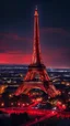 Placeholder: A beautiful 4K quality wallpaper of Paris Eiffel tower in night scene with red light effects