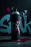 Placeholder: Graffiti spray can with black background style cyberpunk