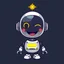 Placeholder: AI LOGO Robot simple, winking face happy