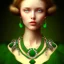 Placeholder: portrait well within frame of picture, inside necklace on green(0,255,0) background