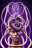 Placeholder: Spiritual being with Tentacles over human Head creating reality around, wrapping Spiral around Human, Psychedelic