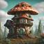 Placeholder: A lumpy mushroom house floating in space. neutral colors, white, green teal, Detailed gloss Painting, rich color, fantastical, intricate detail, splash screen, hyperdetailed, insane depth, concept art, 8k resolution, trending on Artstation, Unreal Engine 5, color depth, dynamic lighting, splash art, dramatic, masterpiece, excellent quality beautiful Imaginative, unique,