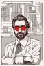 Placeholder: a menacing, intimidating Hans Gruber wearing red-tinted glasses