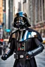 Placeholder: Excited Photography A picture cyber mechines dart Vader,with surface coated chrome polished details, city background