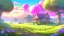 Placeholder: A cute and soft pastel coloured video game concept art of a little fantasy farm, farm house, fences, farm crops, islands in the sky, bubbles, fluffy trees, water, soft pastel colours, colorful hues, intriguing, peaceful and serene, good lighting, eye catching, rounded, by makoto shinkai and thatgamestudio, artstation