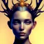 Placeholder: The painting on Behance portrays a female humanoid figure wearing a crown made of antlers. The artwork is inspired by artists such as Yoann Lossel, Sylvain Sarrailh, Igor Morski, Beeple, and James Jean, with an Afrofuturist theme. The high level of detail in the painting is noteworthy, with the woman depicted as having dark skin and wearing a crown of dried flowers, which is reminiscent of the style of artist Tom Bagshaw. The color and detail of the painting are particularly striking, making for