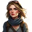 Placeholder: a pretty middle-aged woman, fantasy, traveller, digital art, stylised