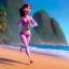 Placeholder: Woman beach running