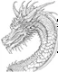 Placeholder: Drawing a dragon without colors and a white background