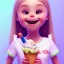 Placeholder: cute, adorable, smiling girl eating ice cream, candies flying all around her, Pixar, disney, cinema lighting, gaming, 8k, magic, love --q 1 --v 4