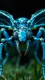 Placeholder: A dynamic front view showcasing the fusion of organic and bones elements, depicting a fully blue bones-ant. Its intricate mechanisms are driven by interlocking blade and complex mechanical blade embedded throughout its glass frame. mist-grass eating leaf