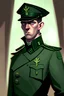 Placeholder: Irish officer, mid 30s age , stern expression, with background, stylised, concept art, digital art