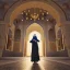 Placeholder: high-quality, award-winning photograph of women in burkas standing in front of intricate, ornate, fine-detailed, stunning mosque, mosaic walls, clear sky, flowing burkas, volumetric lighting, 8k resolution, high-quality, intricate,Jeanloup Sieff, Moe Zoyari, Marc Adamus, Ann Prochilo, Romain Veillon