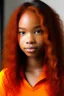 Placeholder: Light skin teen with straightened hair that is reddish orange