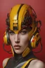 Placeholder: ((Artificial Anatomy,)),cyberpunk helmet, human machine hybrid, covered in red and yellow oil paint,(((futuristic sci-fi art))), maya, (((art by paul Hollingsworth)))3D digital portrait, cgsociety,artstation, pinterest, industrialpost punk aesthetic glitch punk, grunge core, kinetic 3d sculpture art, futuristic, CGI, dark minimalism, visually captivating, conceptual,4k, zbrush