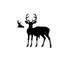 Placeholder: silhouette of a male deer and a female deer, black on white, vector