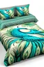 Placeholder: Pastel peacock 3D bed duvet