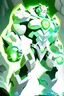 Placeholder: A new space creature from Ben 10 cartoon. Strong and graceful. From the White Tiger faction. Advanced hybrid metal golem. And the diamonds. He has a glowing green tattoo in the shape of old magic words