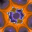 Placeholder: Mesmerizing abstract 3d visual, recursive Symmetrical structure of flowing translucent shapes, centered, soft aesthetic, negetive space.galaxsy background