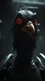 Placeholder: chicken monster robot with eerie lighting and a haunting atmosphere , photo / ultra realistic cinematic