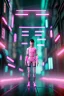 Placeholder: Scene, Asian cyborg woman, blade runner style :: symmetry photography, cyberpunk, pink hair, makeup, long line eye, light iris, :: latex coat, pink, white, black :: cinematic, Ultra realistic, dark scene, soft color, highly detailed, unreal engine 5, RTX, ultra detail, 3d, finely drawn, high definition.