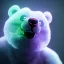 Placeholder: transparent multicolor crystal bear highly detailed, glowing, unreal engine 5