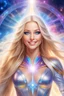 Placeholder: cosmic woman smile,beautiful ufos rainbow, admiral from the future, galactic confédération, fine whole face, crystalline skin, expressive blue eyes,rainbow, smiling lips, very nice smile, costume pleiadian, Beautiful tall woman pleiadian Galactic commander, ship, perfect datailed golden galactic suit, high rank, long blond hair, hand whit five perfect detailed finger, amazing big blue eyes, smilling mouth, high drfinition lips, cosmic happiness, bright colors, blue, pink, gold, jewels, realist,
