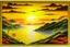 Placeholder: cartouche japanese oil painting of a sunrise