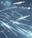 Placeholder: Fleet of space ships all firing lasers at once in the same direction