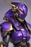 Placeholder: Cyborg, Royal purple and Gold, Combat Robot, Dangerous, Strong, Magic