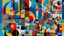 Placeholder: Abstract postmodern art piece, vibrant colors, geometric shapes and patterns, by Piet Mondrian and Wassily Kandinsky, (long shot), minimalistic style.