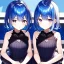 Placeholder: Girl, blue hair, Purple eyes, dark mori, twins