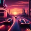 Placeholder: A cinematic photo of Sunset Drive, bathed in warm, neon-lit hues, evoking the nostalgia of Retrowave and 8Bit eras, with bold, geometric shapes and vibrant, electric colors, set against a backdrop of a fiery, synth-heavy sunset, with sleek, futuristic cars speeding by, leaving trails of light, amidst a futuristic cityscape, infused with a sense of retro-futurism, and a hint of digital glitch, with bold, contrasting highlights and deep, rich shadows, capturing the essence of Synthwave's retro-uto