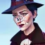 Placeholder: Portrait of a 30 year old witch like Renée Zellweger and Mary Poppins