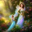 Placeholder: bright fairy, beautiful portrait, flowery landscape