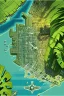 Placeholder: high detail map of an entire tropical dystopian city