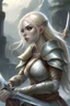 Placeholder: pretty woman, warrior, elf, blonde hair, fantasy, Skyrim, fighter, sword, elder scrolls, young