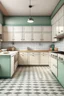 Placeholder: retro kitchen with square tiles