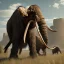 Placeholder: mammoth and man prehistoric savannah hunter