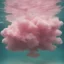 Placeholder: Pink cloud underwater in the 1970s, analog photography with white, damaged