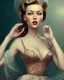 Placeholder: vintage style photos of women in pin-up inspired dresses, intricately detailed, realistic, beautiful, peaceful, 8k resolution