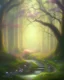 Placeholder: park mystical dream, trees, path, bird, sunshine, mystical, fantasy, romanticism, pastel colors, daylight, daytime, acrylic painting, detailed, soft focus,