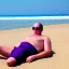 Placeholder: grimace sunbathing on beach