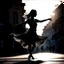 Placeholder: woman dancing in the street siluette